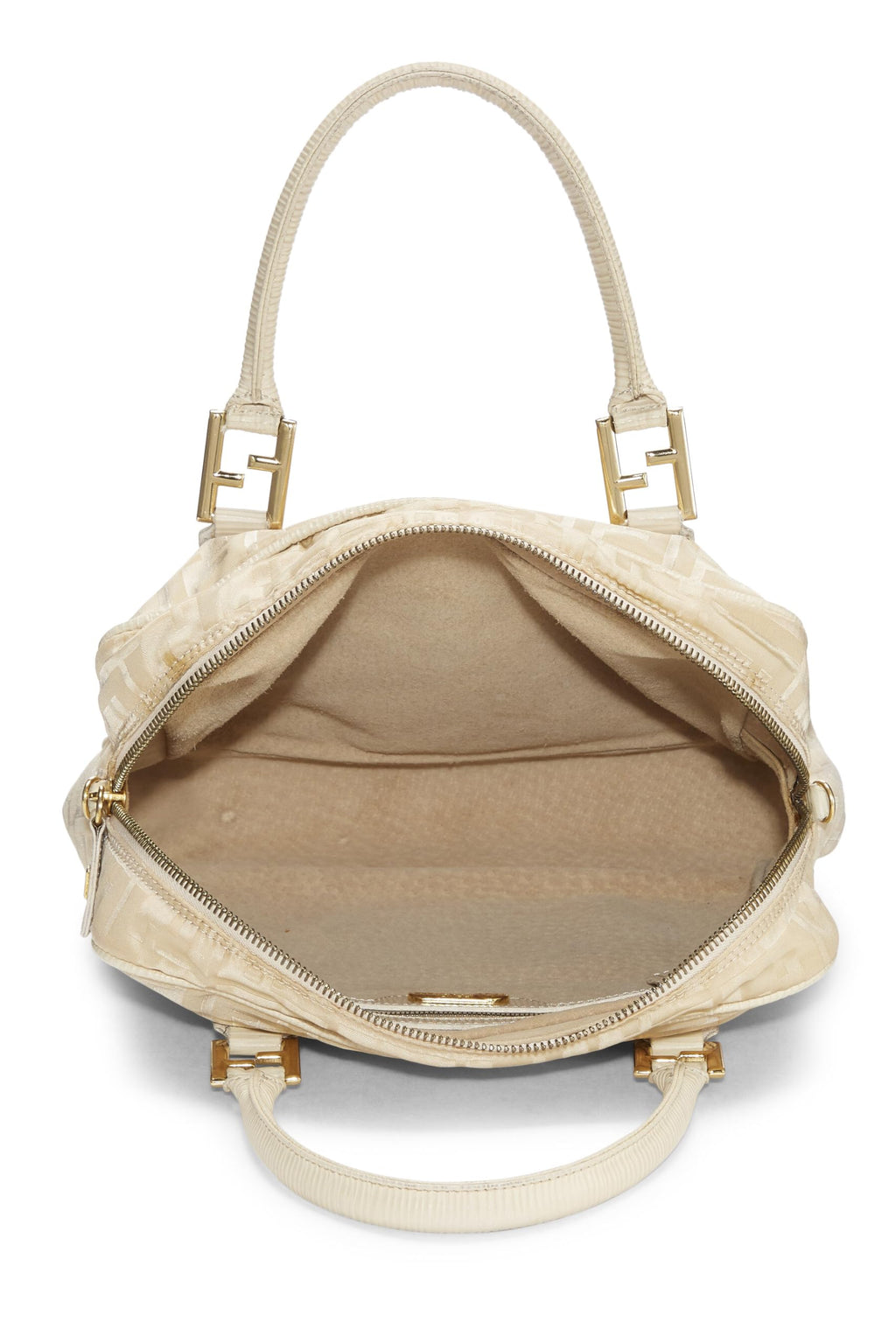 Fendi,  Beige Zucca Nylon Handbag, Beige