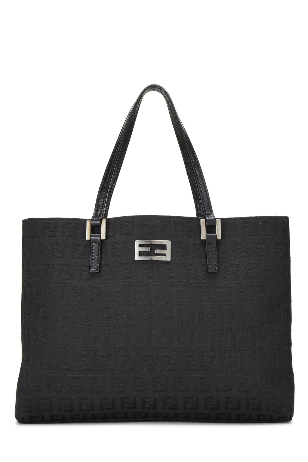 Fendi,  Black Zucchino Canvas Tote Small, Black