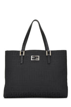 Fendi,  Black Zucchino Canvas Tote Small, Black