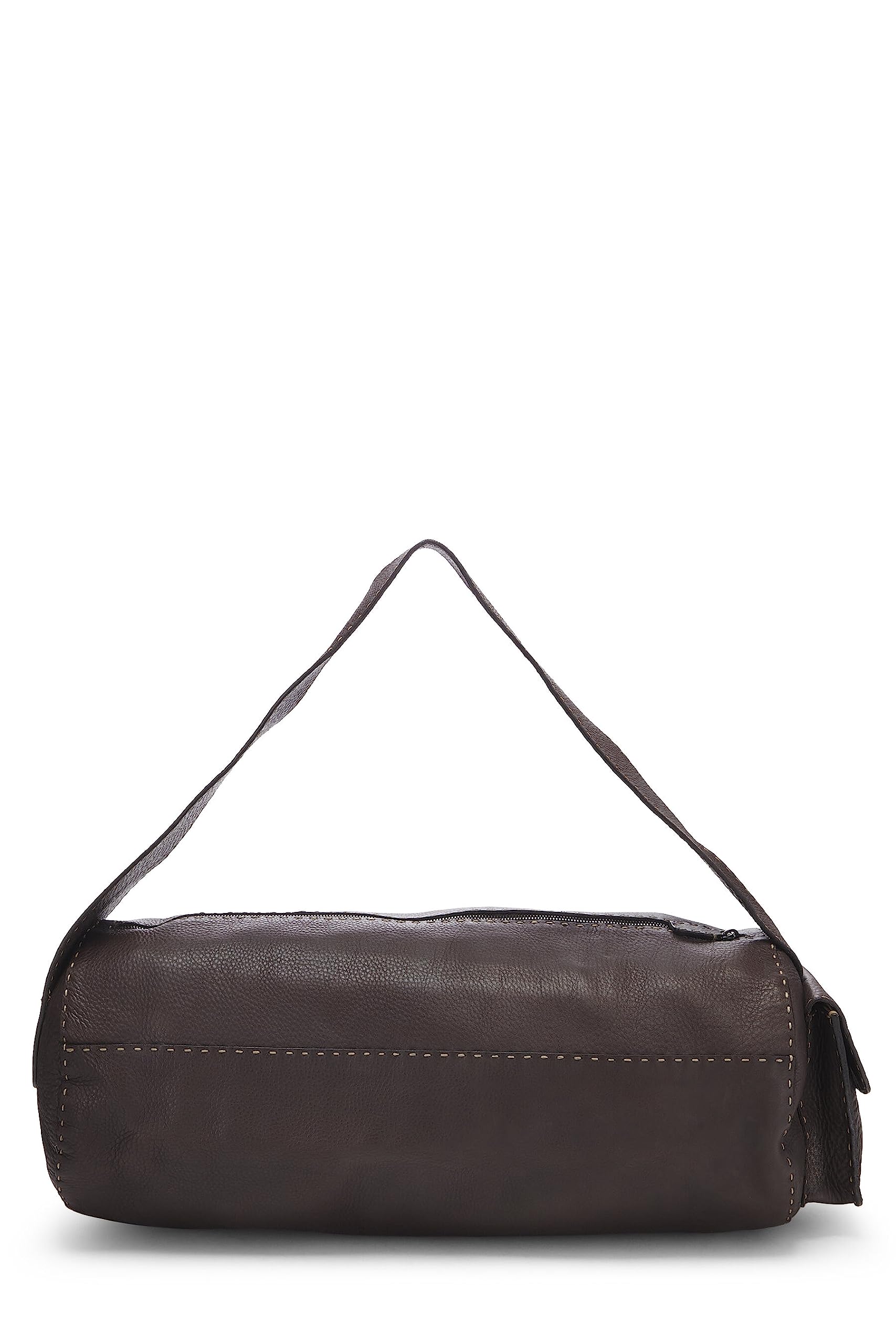 Fendi,  Brown Leather Selleria Shoulder Bag, Brown