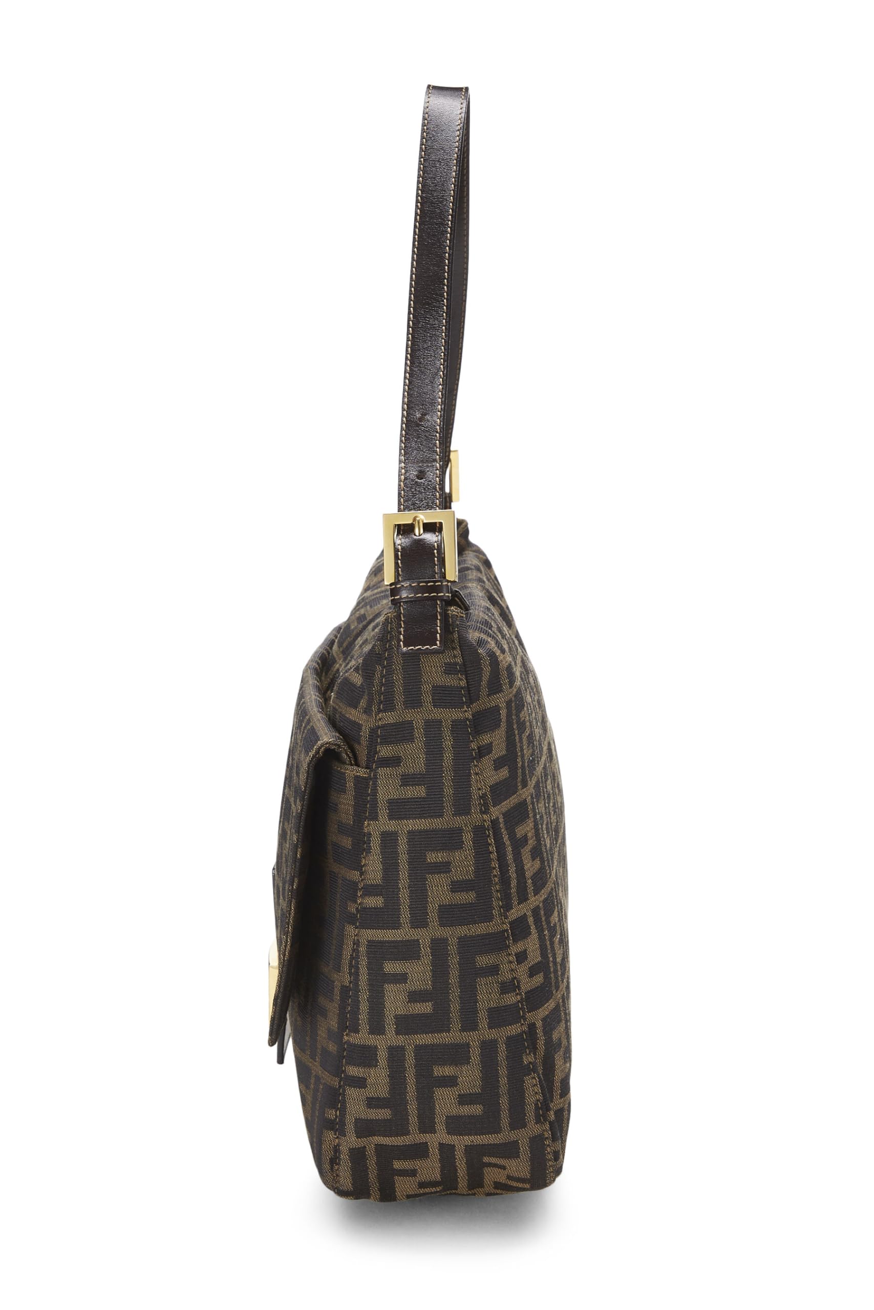 Fendi,  Brown Zucca Canvas Shoulder Bag Large, Brown