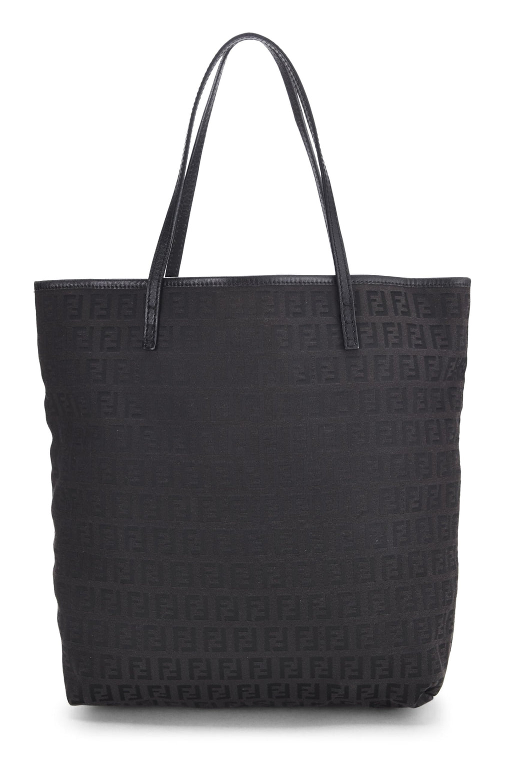 Fendi,  Black Zucchino Canvas Tote Small, Black