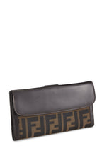 Fendi,  Brown Zucca Canvas Long Wallet, Brown