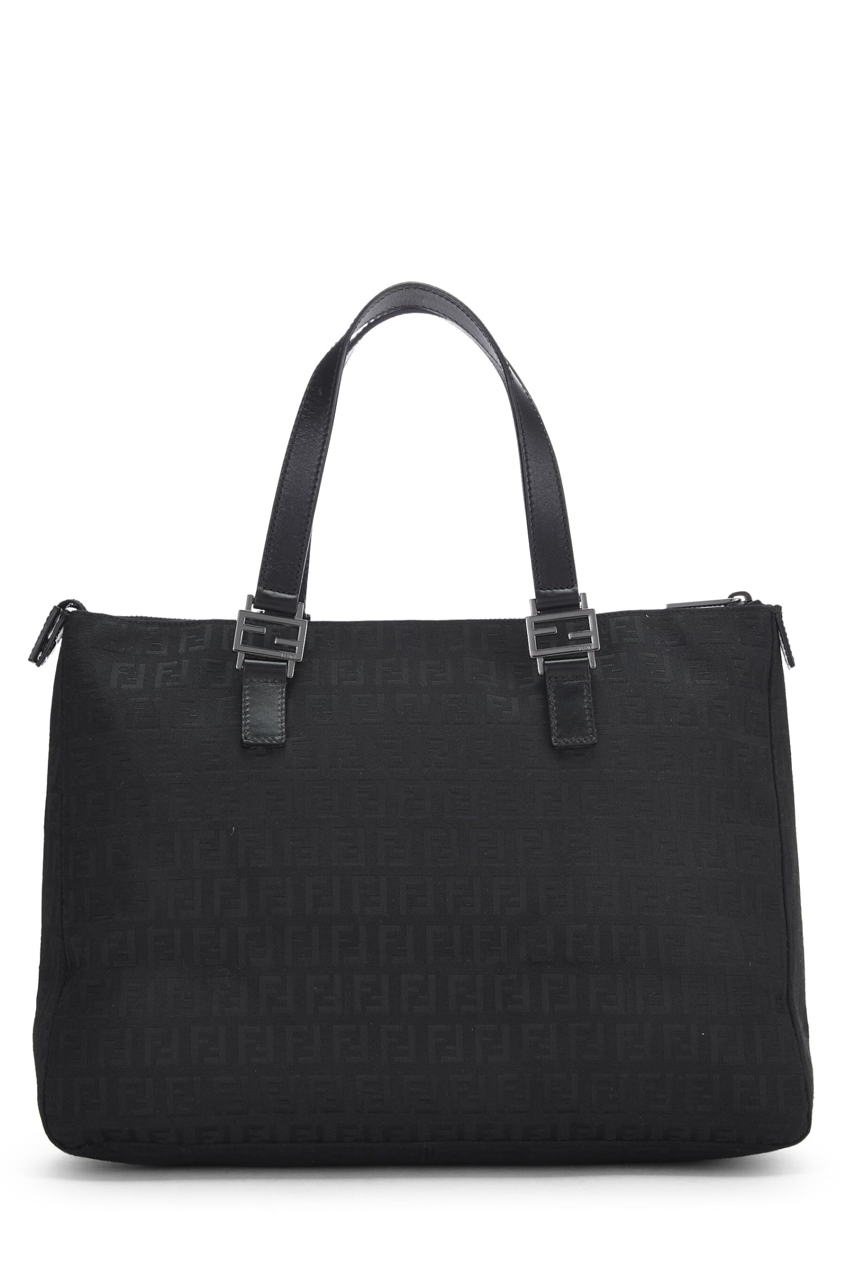 Fendi,  Black Zucchino Canvas Tote Small, Black