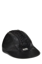 Dior,  Black Leather Lace-up Cap, Black