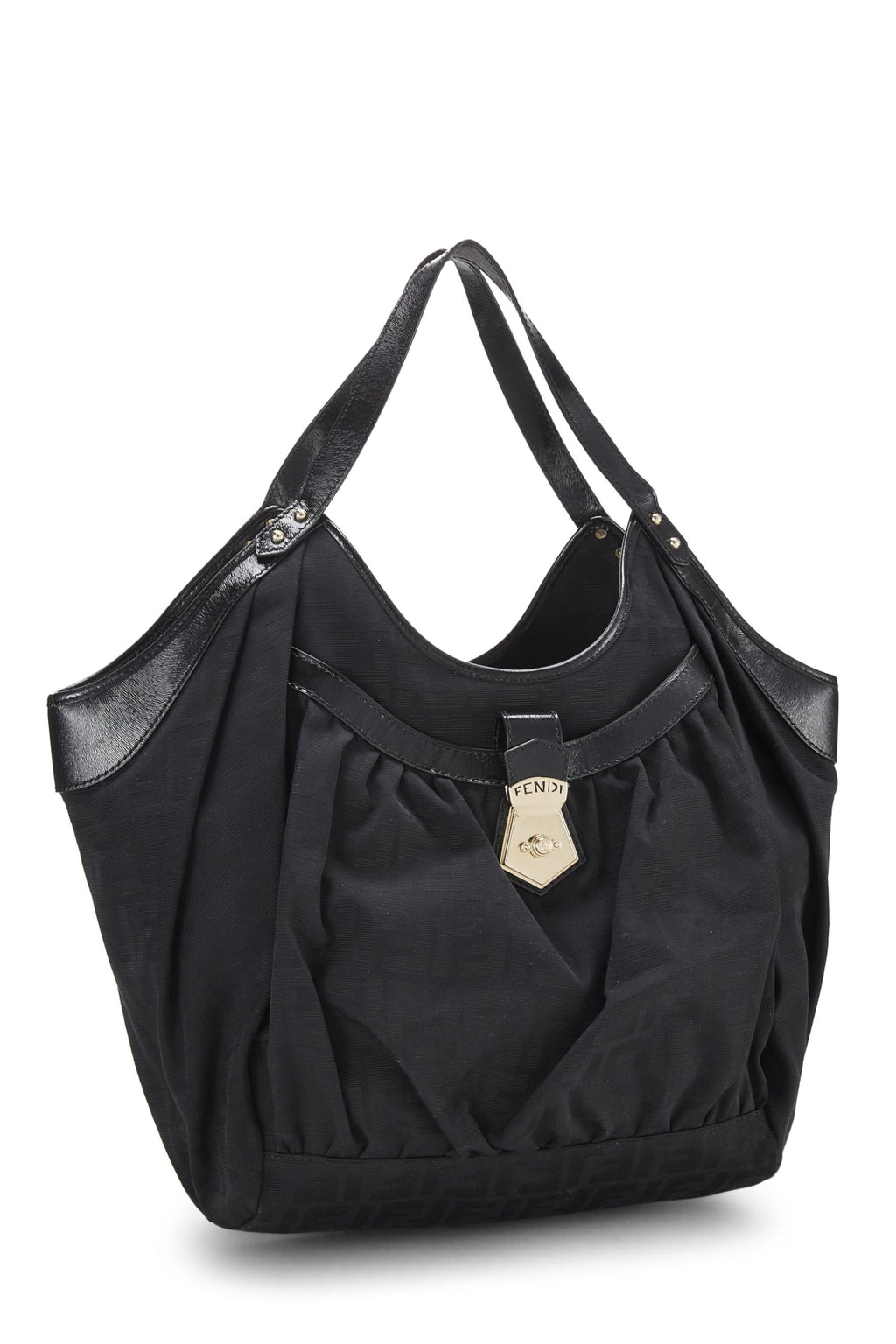 Fendi,  Black Zucca Canvas Chef Pocket Tote Large, Black