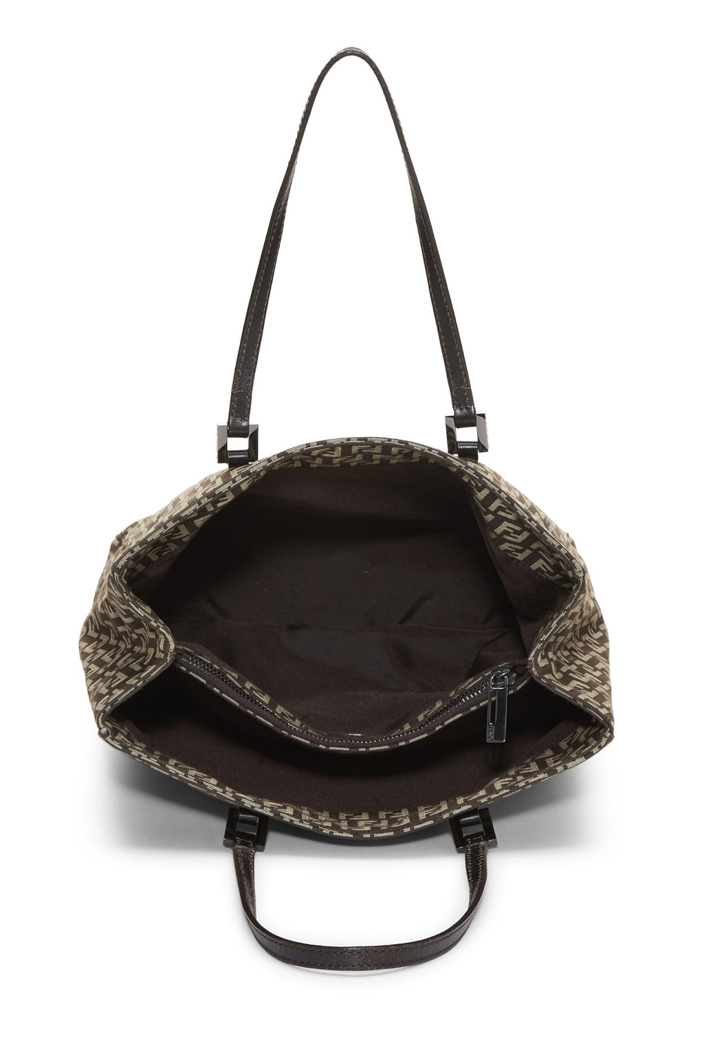 Fendi,  Brown Zucca Canvas Selleria Vertical Tote Small, Brown