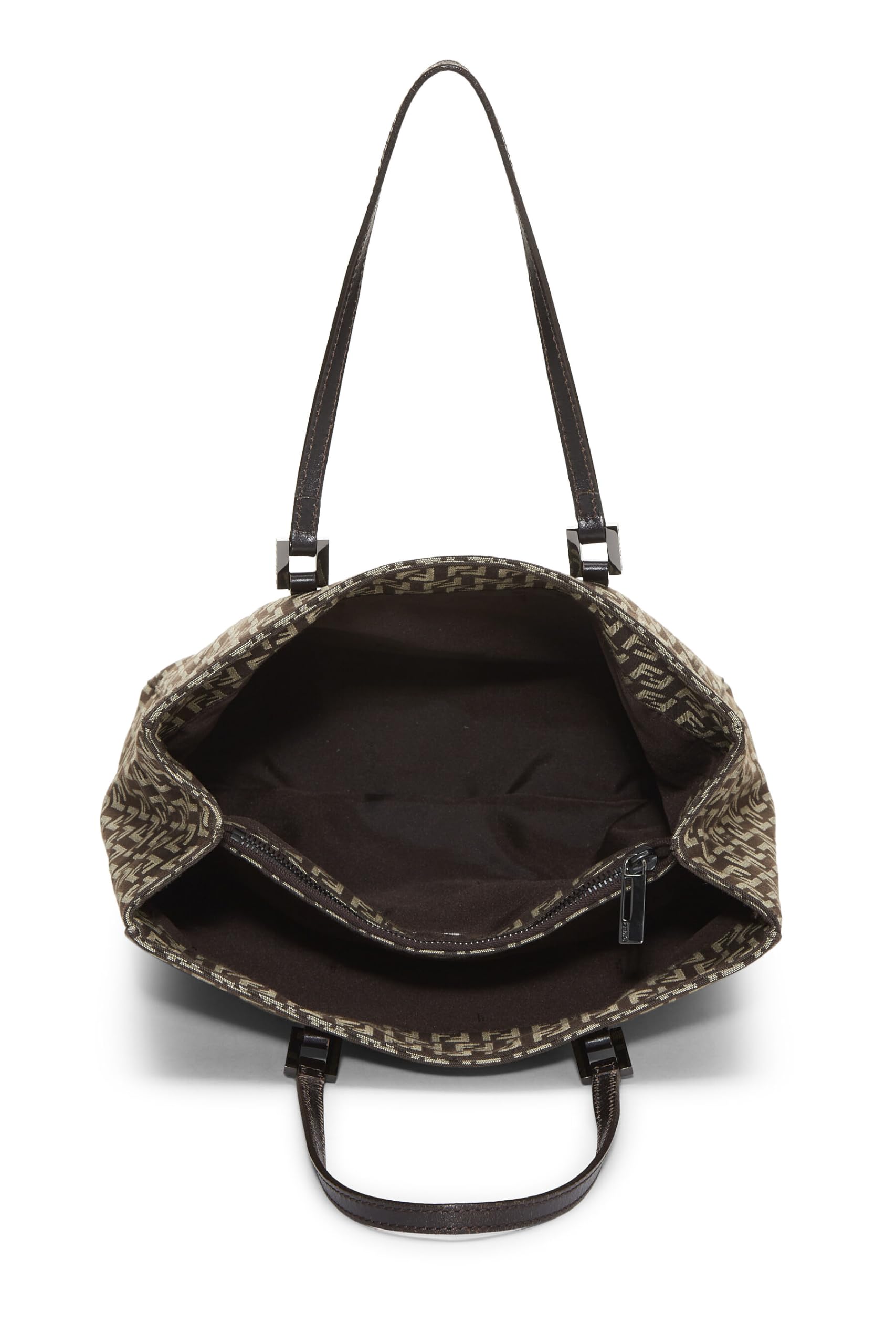 Fendi,  Brown Zucca Canvas Selleria Vertical Tote Small, Brown