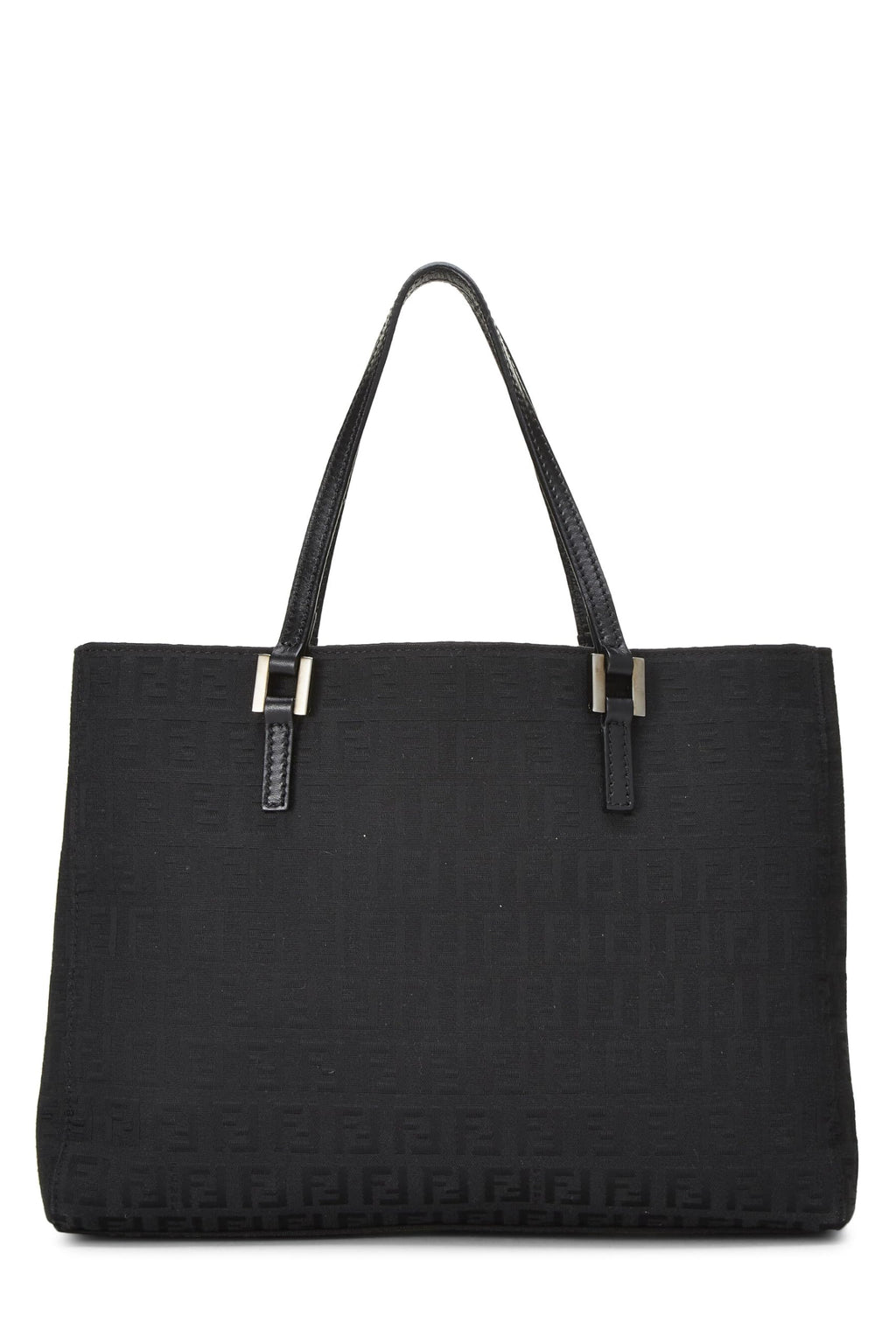Fendi,  Black Zucchino Canvas Tote Small, Black