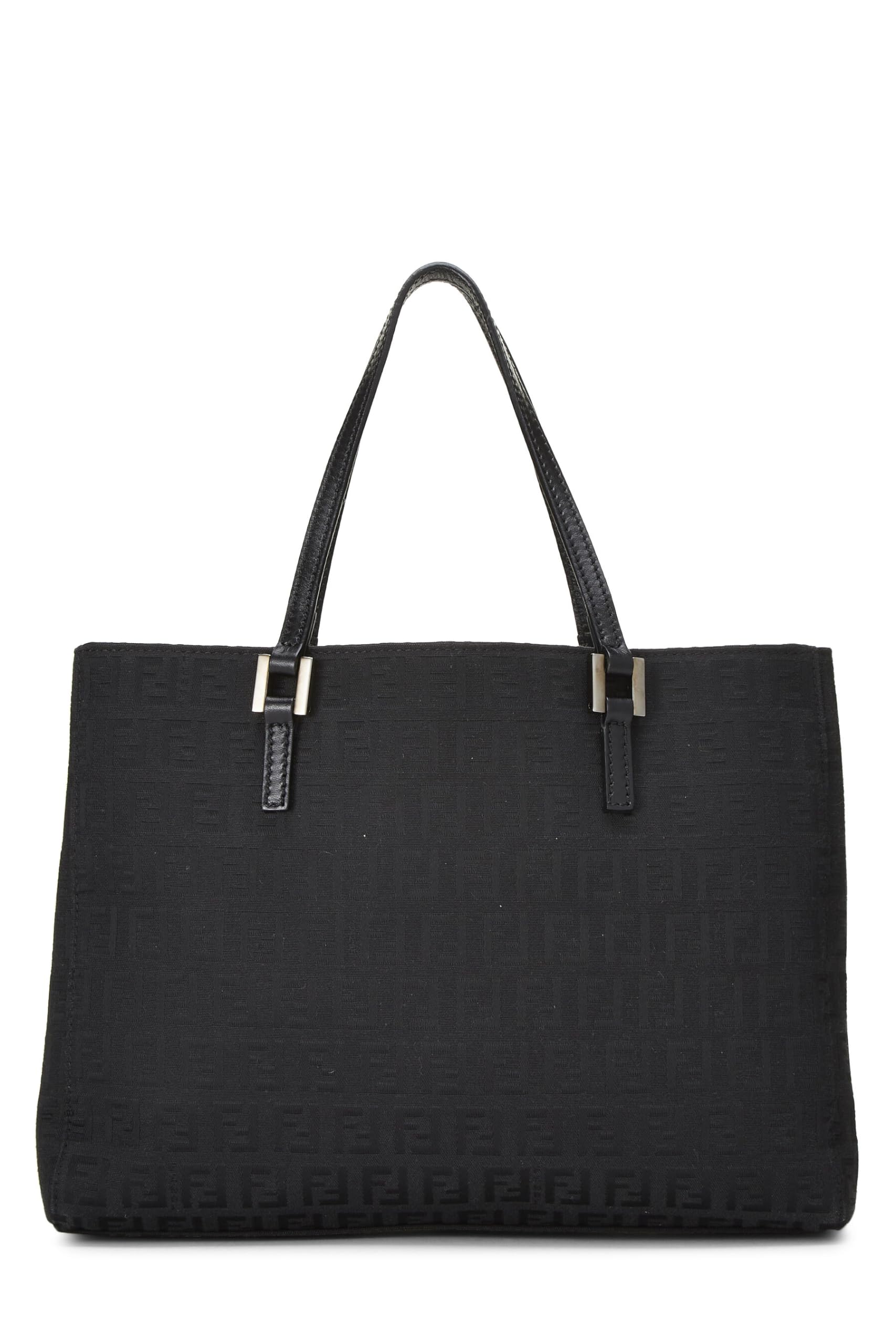 Fendi,  Black Zucchino Canvas Tote Small, Black