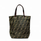 Fendi  Canvas Leather Handbag Tote Bag ()