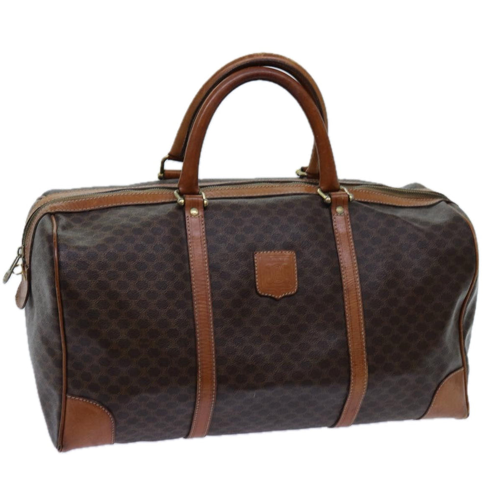 CELINE Macadam Canvas Boston Bag PVC Brown  72070