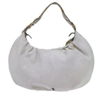 CELINE Shoulder Bag Leather White Auth 72072
