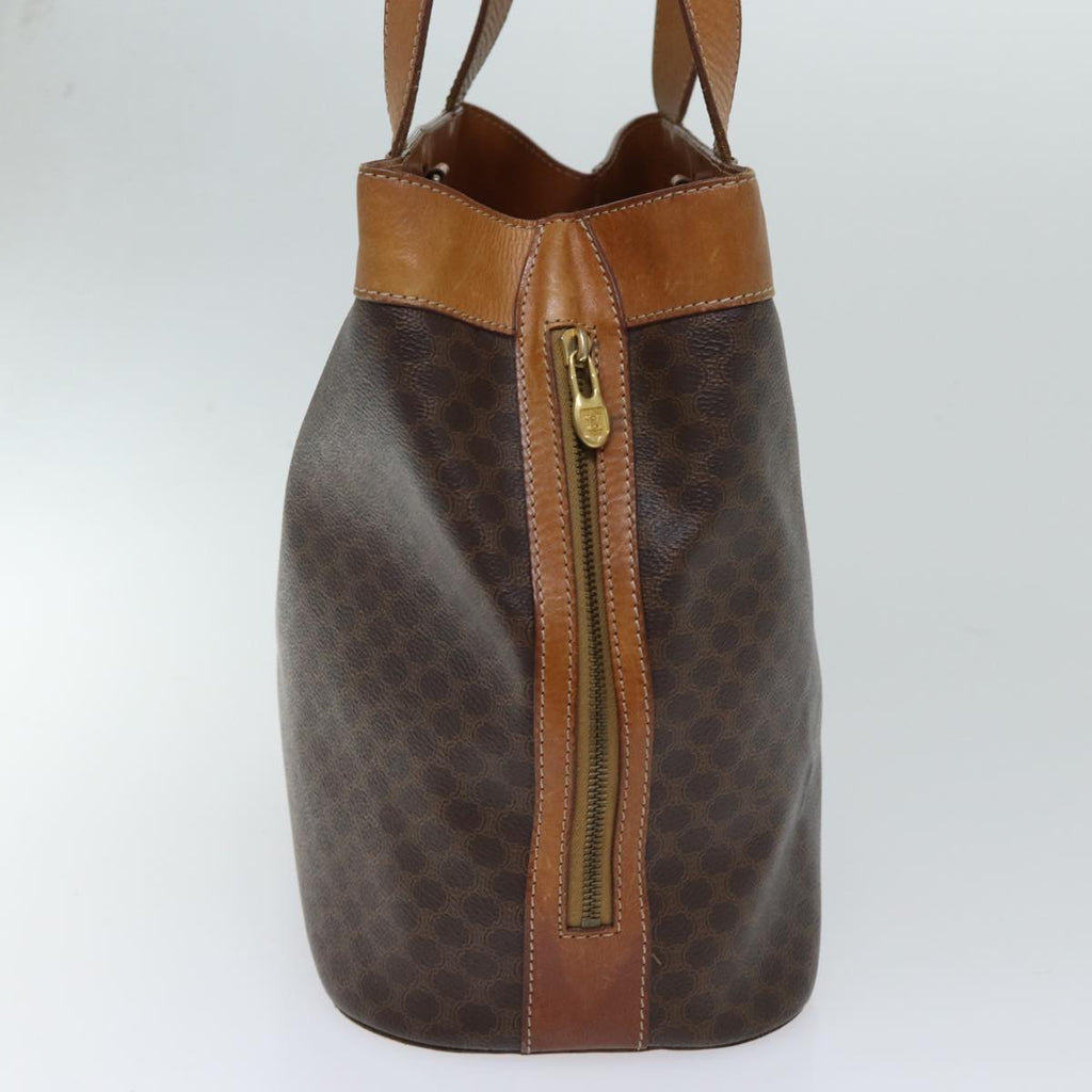 CELINE Macadam Canvas Shoulder Bag PVC Brown Auth 72075