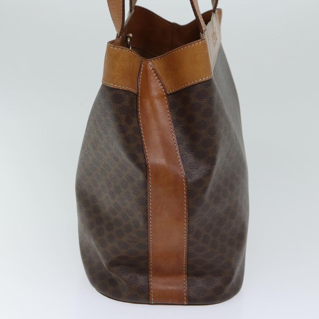 CELINE Macadam Canvas Shoulder Bag PVC Brown Auth 72075