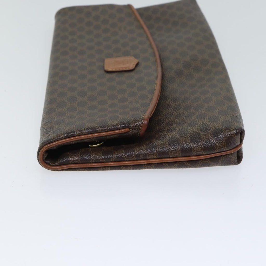 CELINE Macadam Canvas Clutch Bag PVC Brown  72089