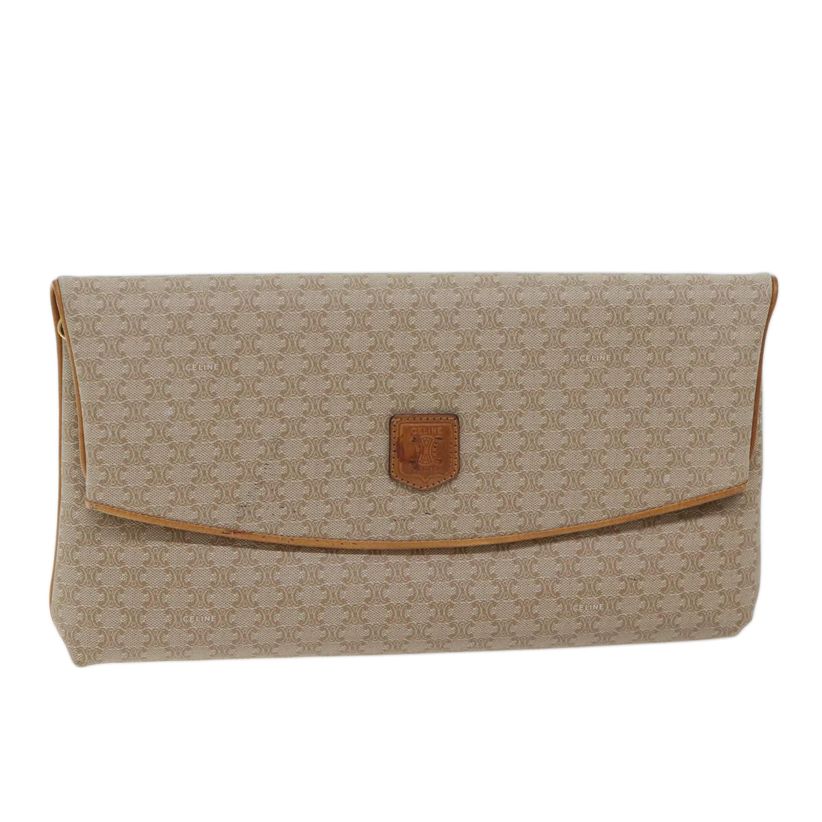 CELINE Macadam Canvas Clutch Bag Beige  72090