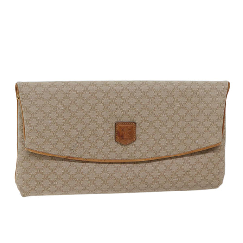 CELINE Macadam Canvas Clutch Bag Beige  72090