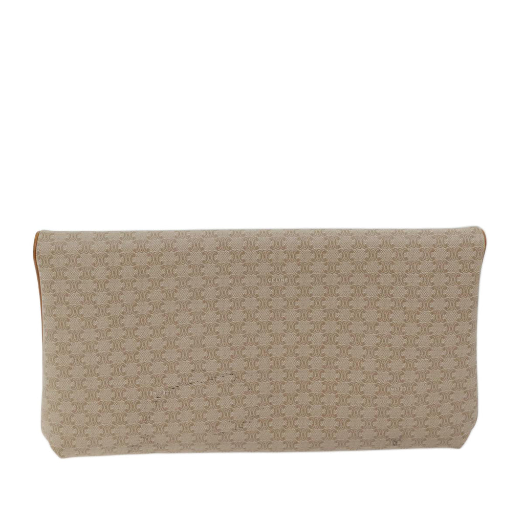 CELINE Macadam Canvas Clutch Bag Beige  72090
