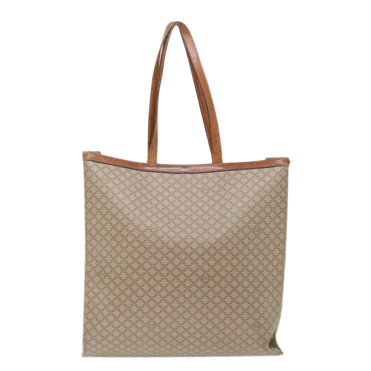CELINE Macadam Canvas Shoulder Bag Beige  72092