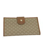 CELINE Macadam Canvas Long Wallet Coated Canvas Beige  72096