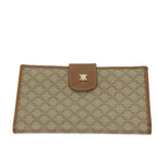 CELINE Macadam Canvas Long Wallet Coated Canvas Beige  72096