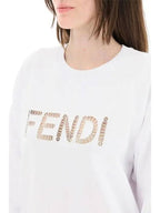 Fendi Women's Embroidered Logo Sweatshirt White