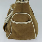CELINE Hand Bag Canvas Beige Auth 72145