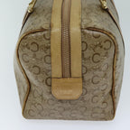 CELINE C Macadam Canvas Boston Bag Coated Canvas Beige Auth 72166