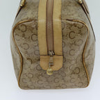 CELINE C Macadam Canvas Boston Bag Coated Canvas Beige Auth 72166