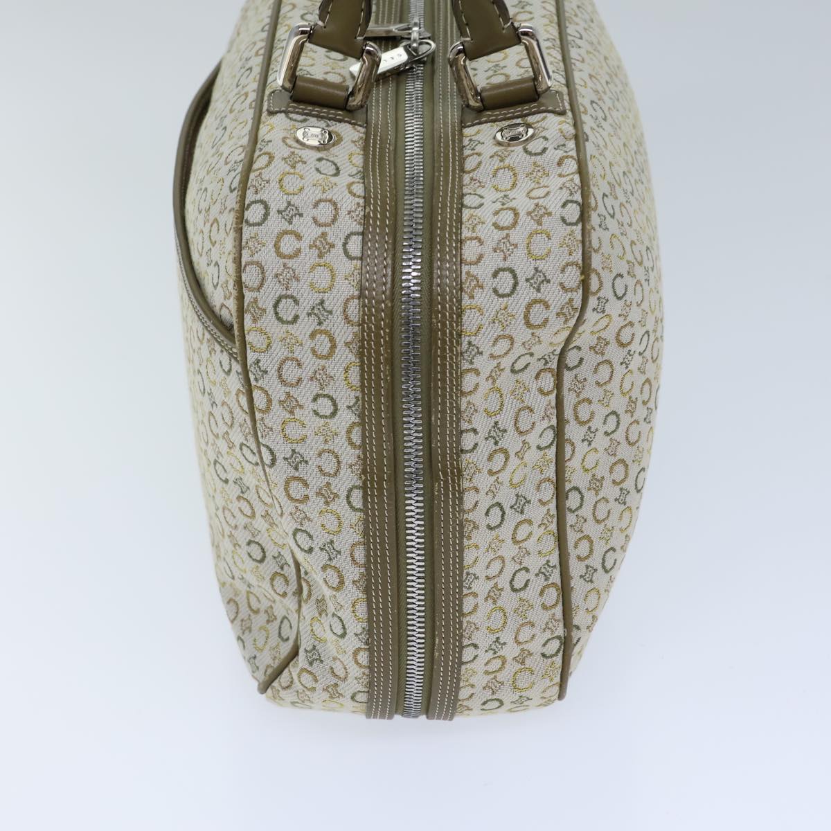 CELINE C Macadam Canvas Hand Bag Khaki Auth 72182
