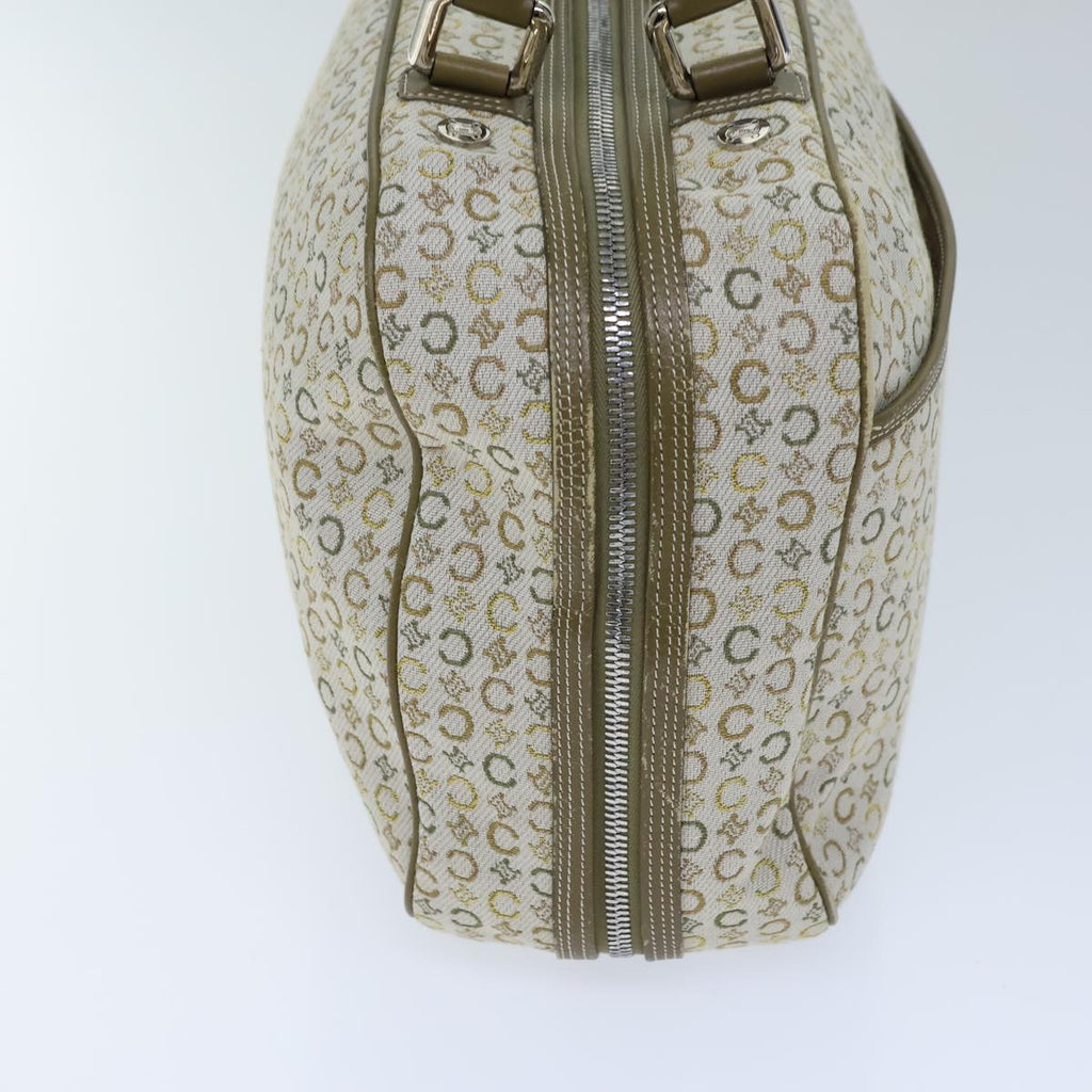 CELINE C Macadam Canvas Hand Bag Khaki Auth 72182