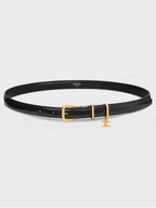 CELINE Taurillon Leather Elegant Charm 1 Belt Black