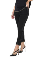 Burberry Women's Ring Detail Tailored Slim Fit Pants Black