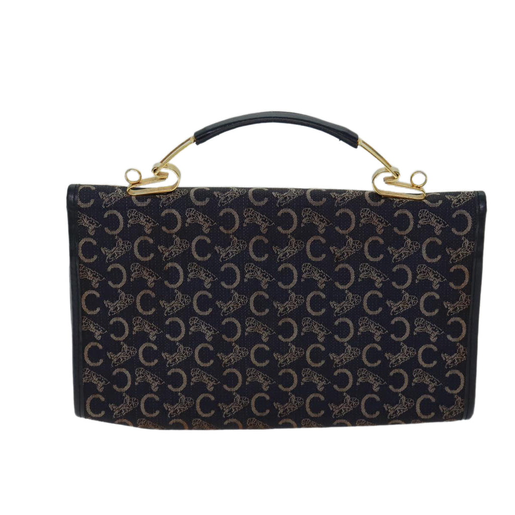 CELINE C Macadam Canvas Hand Bag Navy Auth 72328