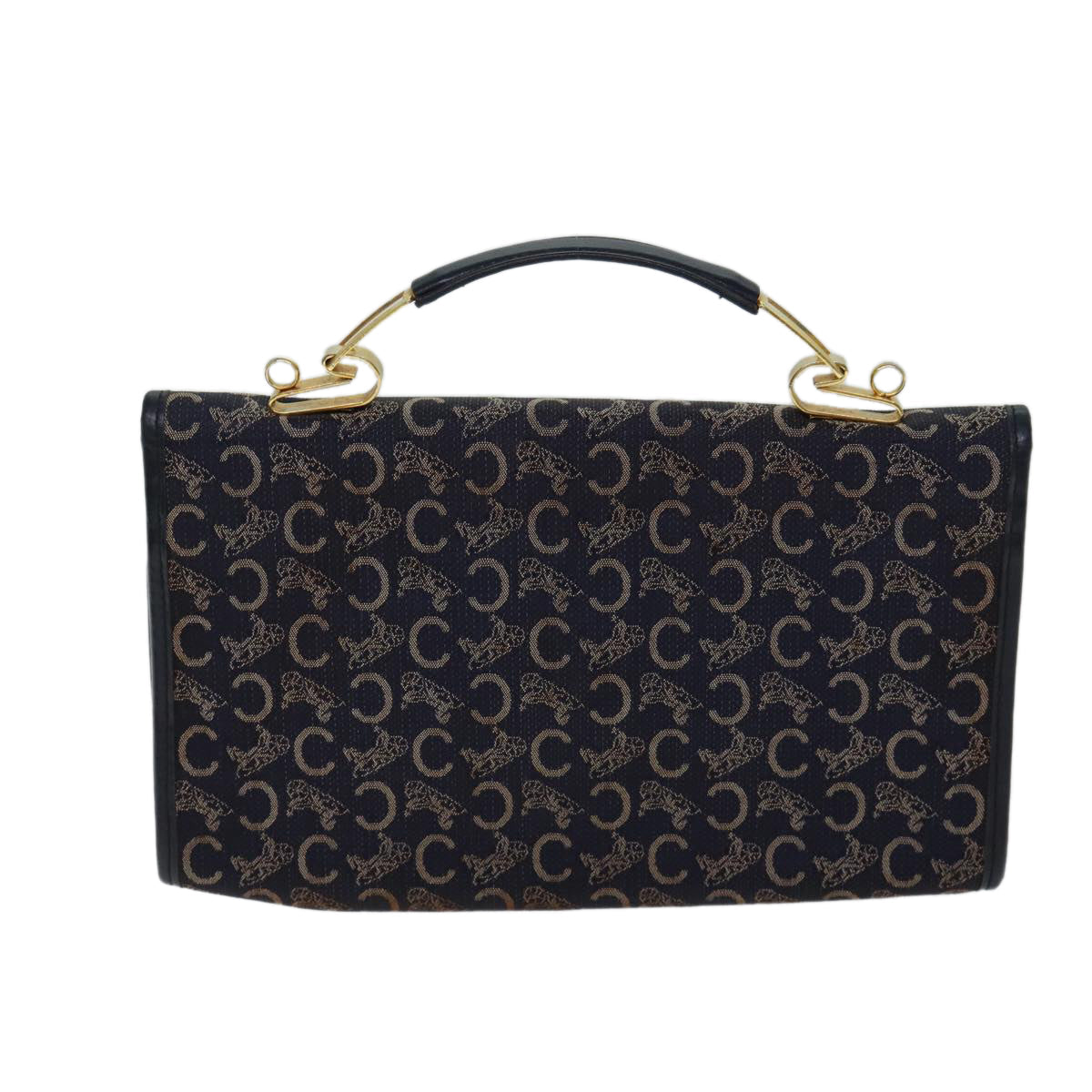 CELINE C Macadam Canvas Hand Bag Navy Auth 72328