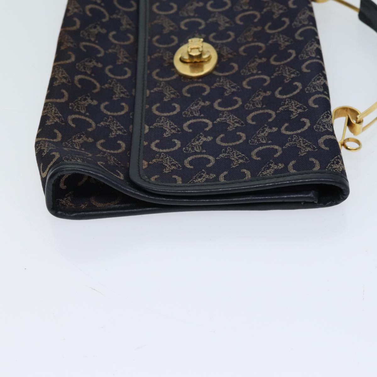 CELINE C Macadam Canvas Hand Bag Navy Auth 72328