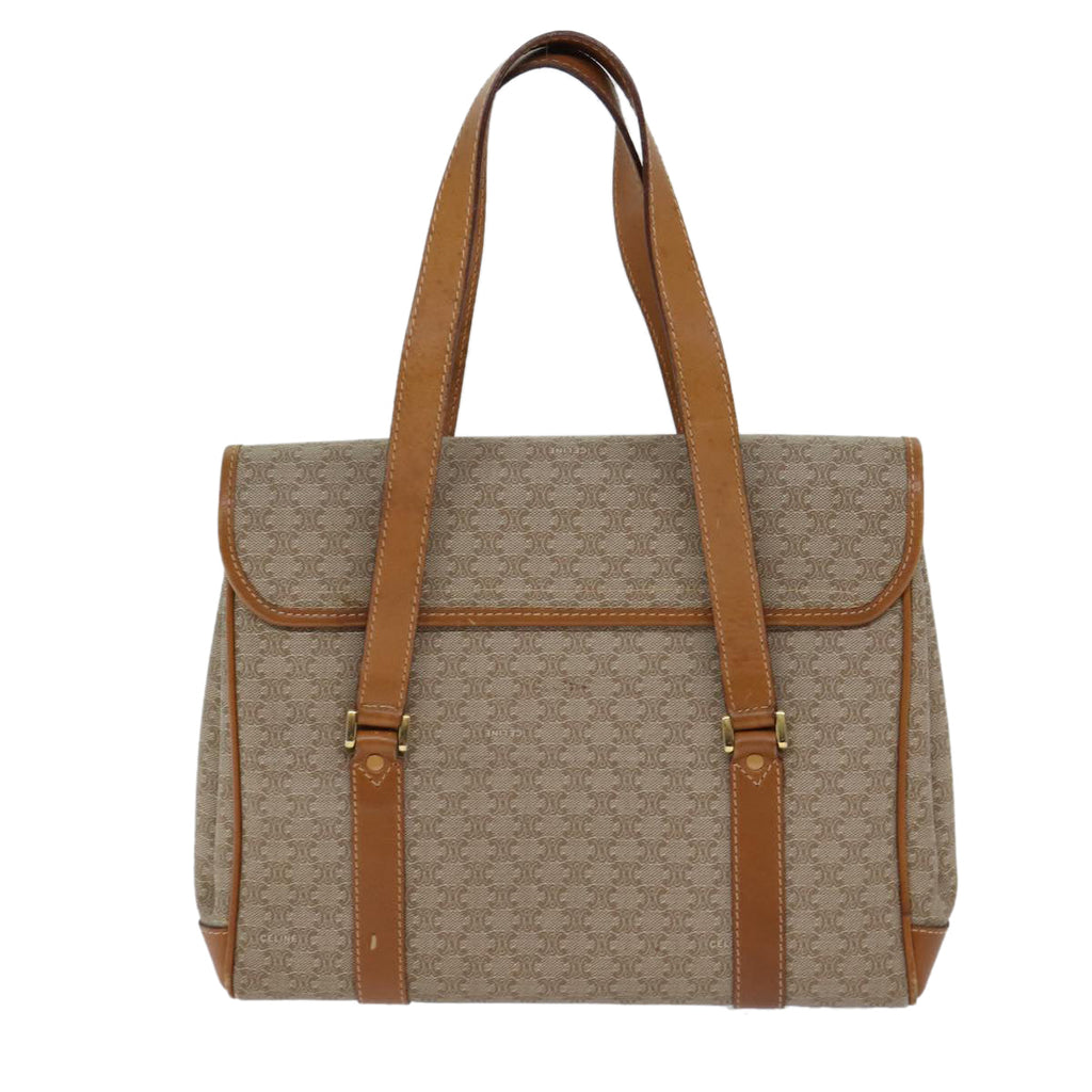 CELINE Macadam Canvas Hand Bag Beige Auth 72344