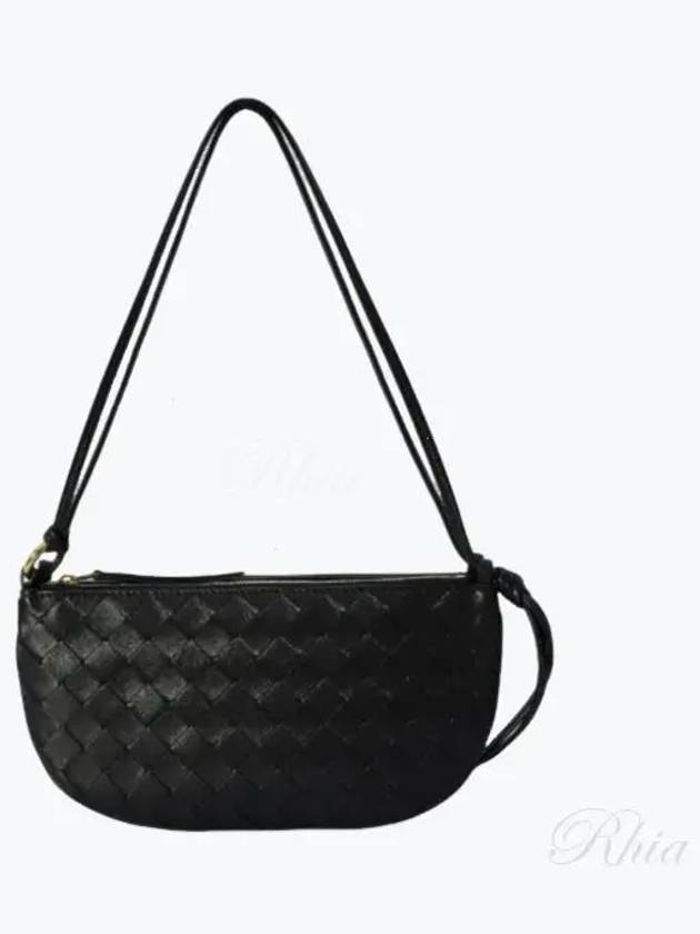 Bottega Veneta Intrecciato Shoulder Bag Black