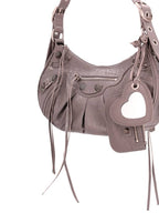 Balenciaga Le Cagole Small Leather Shoulder Bag Grey