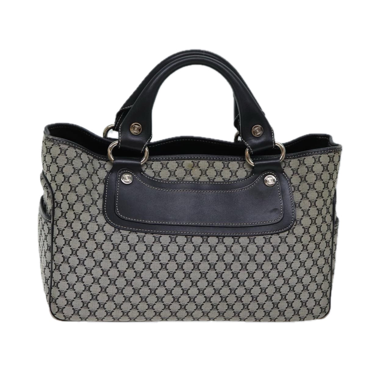 CELINE Macadam Canvas Hand Bag Gray Auth 72403