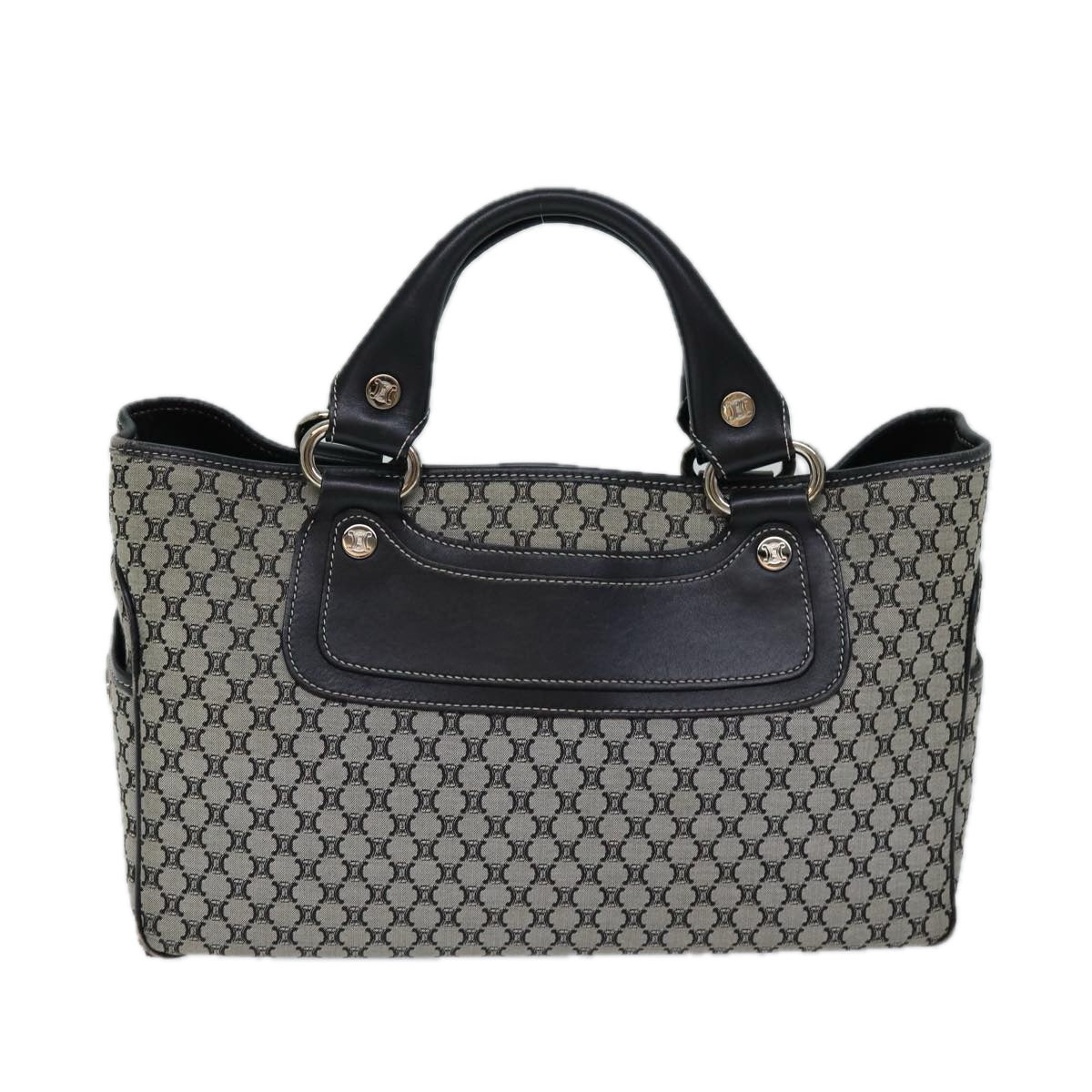 CELINE Macadam Canvas Hand Bag Gray Auth 72403