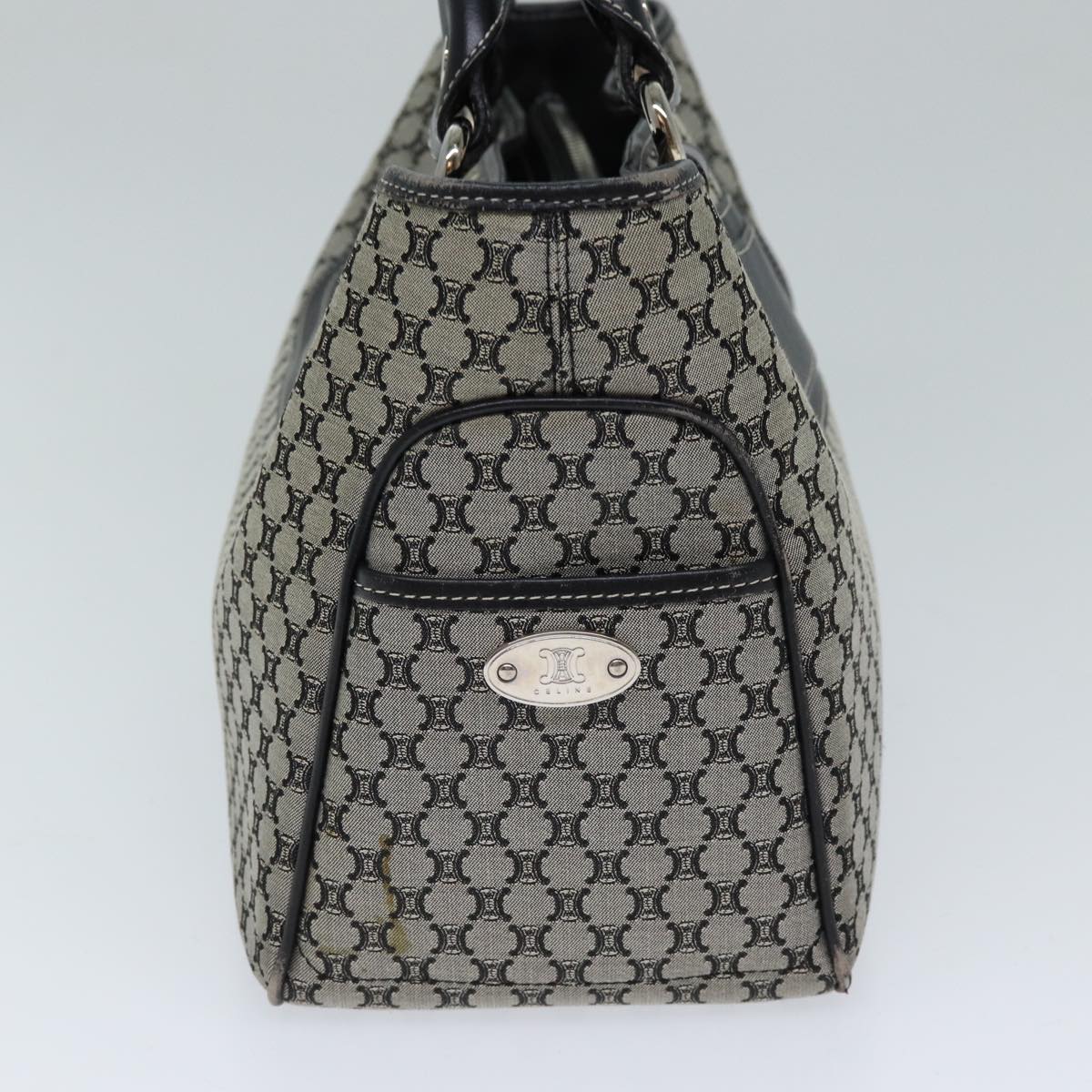 CELINE Macadam Canvas Hand Bag Gray Auth 72403