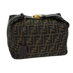 FENDI Zucca Canvas Vanity Cosmetic Pouch Brown Black72408