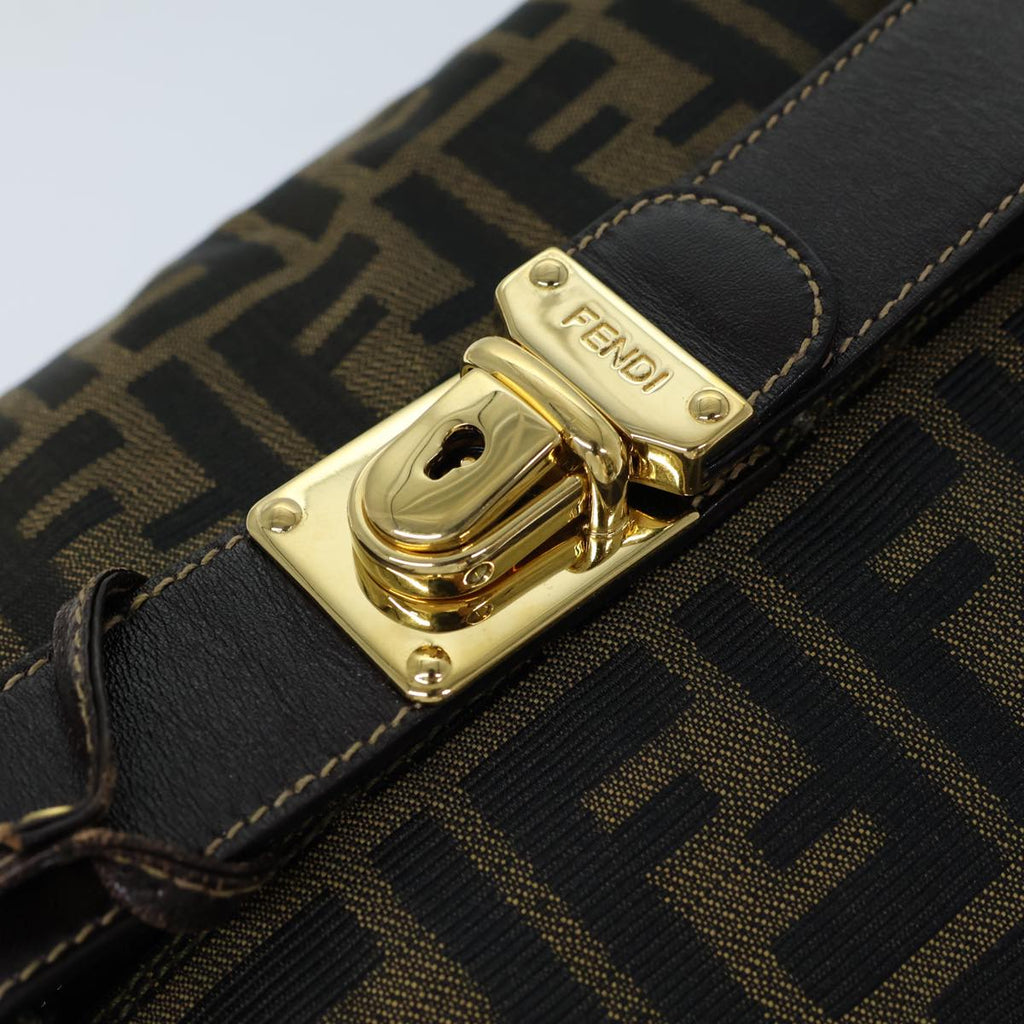 FENDI Zucca Canvas Vanity Cosmetic Pouch Brown Black72408