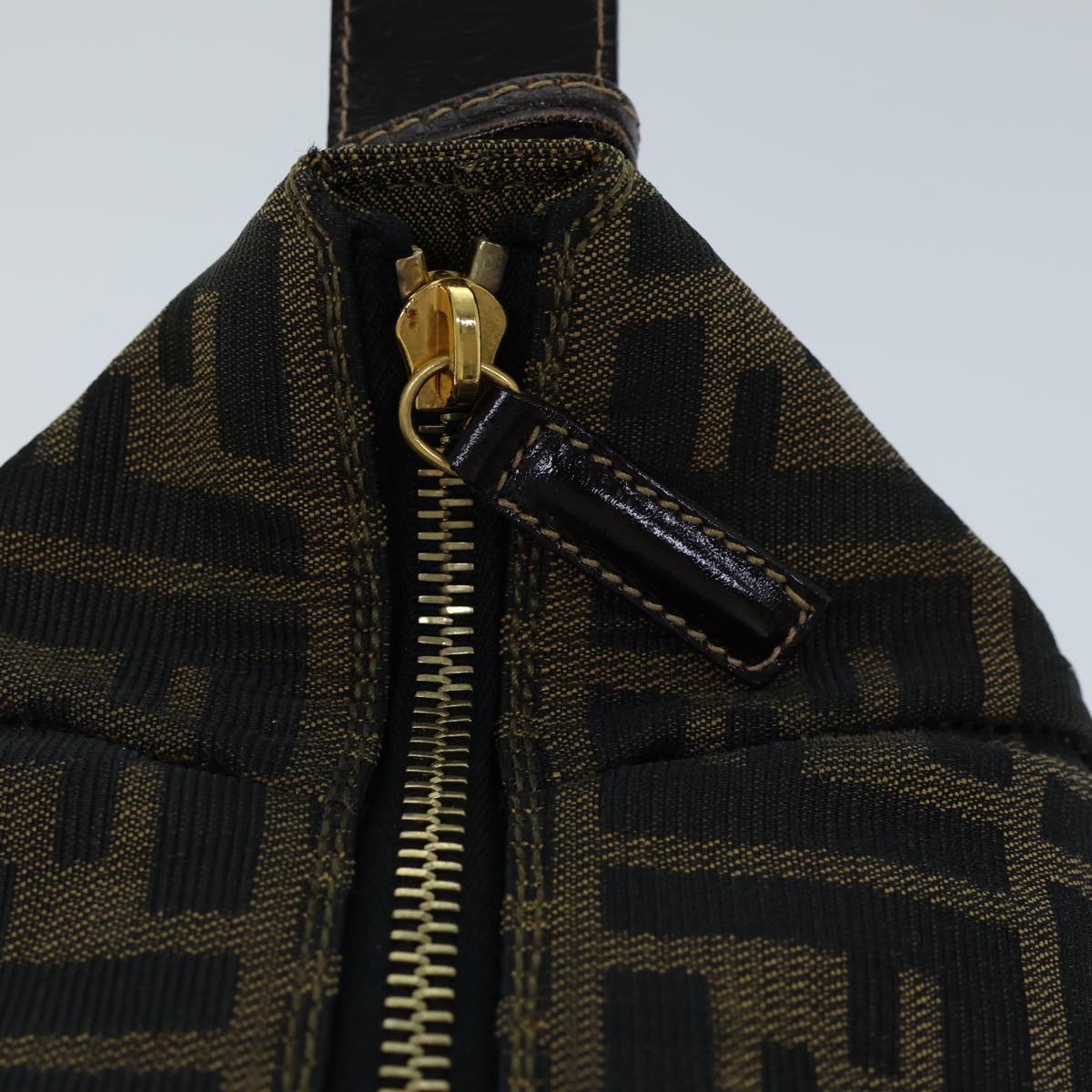 FENDI Zucca Canvas Vanity Cosmetic Pouch Brown Black72408