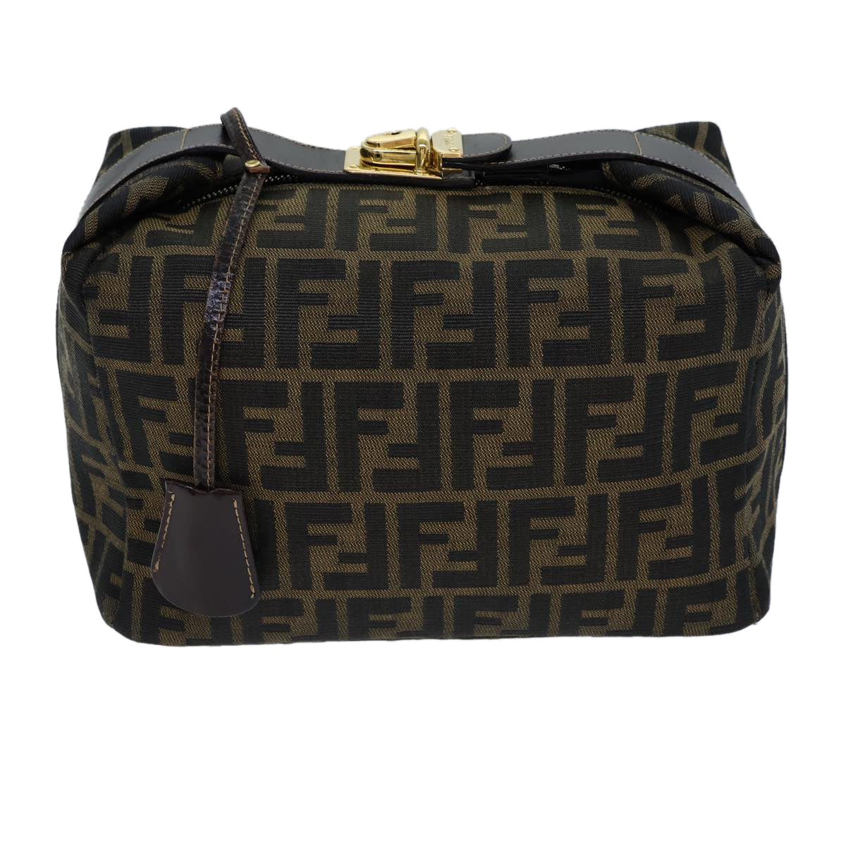 FENDI Zucca Canvas Vanity Cosmetic Pouch Brown Black72408