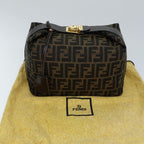 FENDI Zucca Canvas Vanity Cosmetic Pouch Brown Black72408