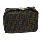FENDI Zucca Canvas Vanity Cosmetic Pouch Brown Black72408