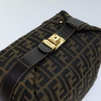 FENDI Zucca Canvas Vanity Cosmetic Pouch Brown Black72408